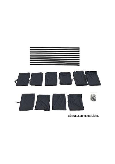 Pandami Mercedes Vito W639 5 Cam 2003-2014 Uyumlu Füme Raylı Oto Perde Takımı