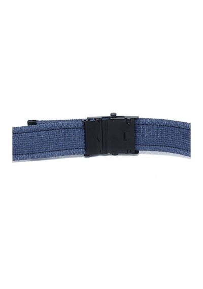 Livize Unisex Siyah Tokalı Kolon Kemeri 4Cm Mavi Mavi