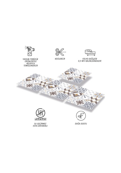 Tink KENDİNDEN YAPIŞKANLI  SOFT AGORA DESENLİ PVC KARO 30X30 CM