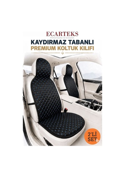 Oto Ön Koltuk İkili Minder Terletmez Kolay Montaj Universal Koruyucu Kılıf Seti Kumaş 38255380