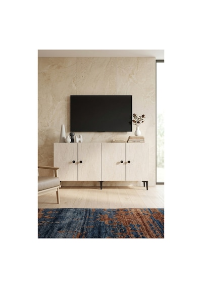 Ka1818bt Pella Konsol Ve Tv Sehpası Beyaz-traverten 180cm Beyaz - Traverten