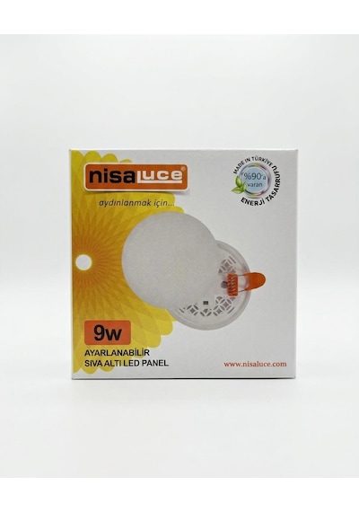 Nisa Luce 9w Ayarlanabilir Led Panel Beyaz Beyaz - Beyaz Işık