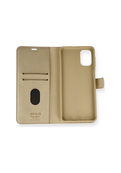 Newface Samsung Uyumlu Galaxy M51 Trend S Plus Kapaklı Kılıf - Gold Gold