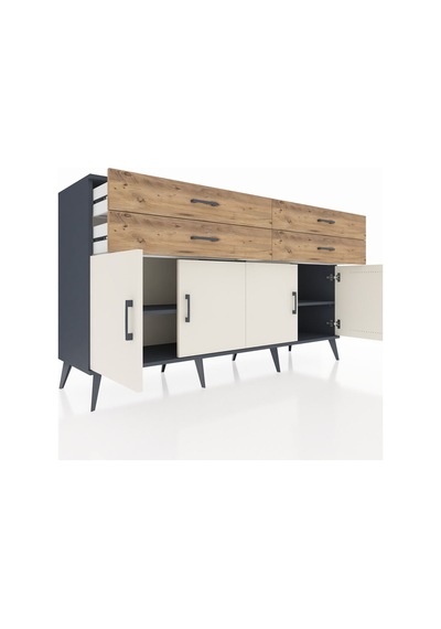 Hyperion Konsol 2 Raflı 4 Çekmeceli 8 Kapaklı 176x44x99 Antrasit- Antrasit-aytaşı/çam Hyperion Konsol 2 Raflı 4 Çekmeceli 8 Kapaklı 176x44x99 Antrasit- Antrasit-aytaşı/çam