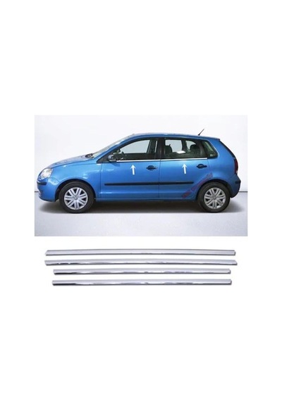 Vw Polo 2002-2009 Modeller Arası Krom Cam Çıtası 4 Parça Paslanmaz Çelik