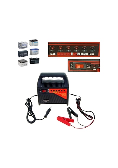 Tr Akü Şarj Cihazı - Araba Motosiklet Tekne Aküleri Akülü Çocuk Araçları İçin 6 Volt Ve 12 Volt