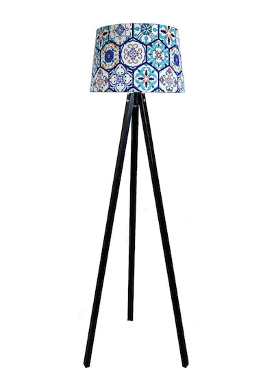 Masif 3 Ayaklı Lambader Tripod (Çini Desen)
