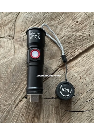 Panther 4060 Pro Metal Şarjlı El Feneri Uzun Menzi Led Kamp Feneri Orj 1000lm Siyah
