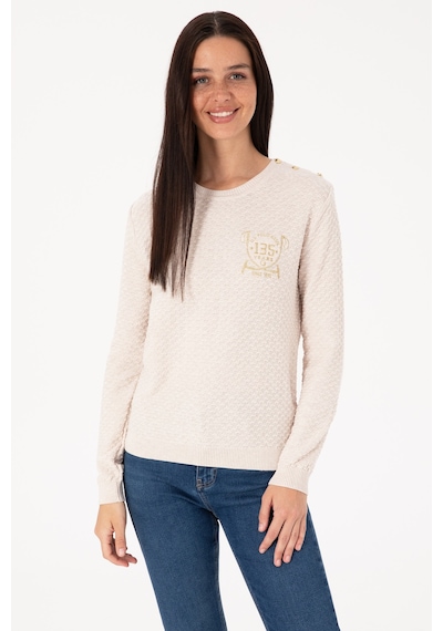 U.s. Polo Assn. Kadın Krem Melanj Kazak /triko 50315046-vr159 Krem Melanj