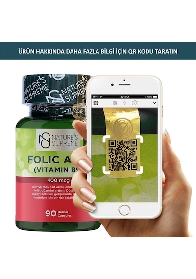 Natures Supreme Folic Acid 400 Mcg 90 Kapsül Aromasiz