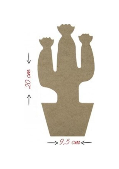 Kaktüs Model Ahşap Obje Küçük Mdf Karışık