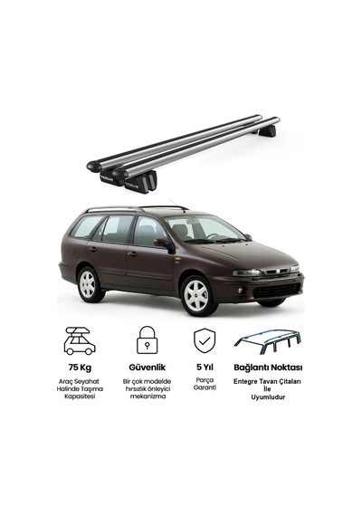 Pençe Fiat Marea 1993-2003 Uyumlu Gri Ara Atkı 109cm Port Bagaj Tavan Barı