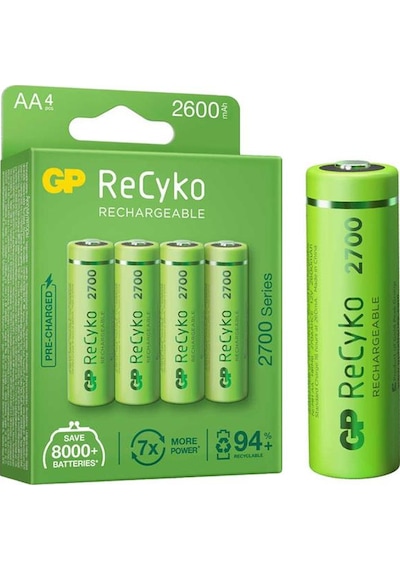 Gp Recyko Aa 2600 Mah Şarjlı 4'lü Pil Gp270aahce-2eb4 Gprhc272e001