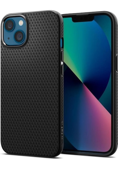 Spigen Apple Uyumlu iPhone 13 İle  Kılıf Liquid Air Matte Black Siyah