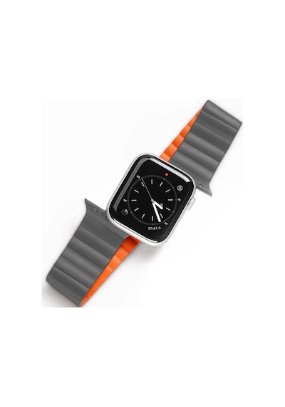 Dux Ducıs Apple Watch Uyumlu 42/44/45mm İçin Manyetik Zincir Versiyon Pu Deri Kayış Kordon- 5775