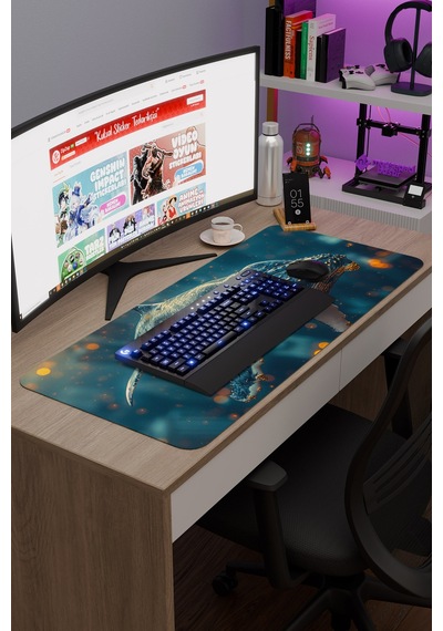 Orka Kaymaz Dikişli Kauçuk Oyuncu Mousepad V3 - 90x40 Xxl Gaming Mouse Pad Fare Altlığı