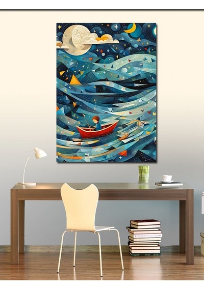 Kanvas Tablo Kayıktaki Çocuk 70cmx100cm
