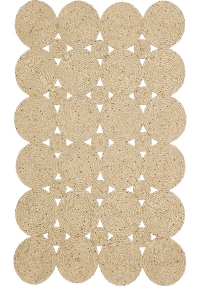 Eko Halı Patna Ptn 01 Natural Jüt Hasır Görünümlü Hav Toz Vermez Örgü Halı - 90X150
