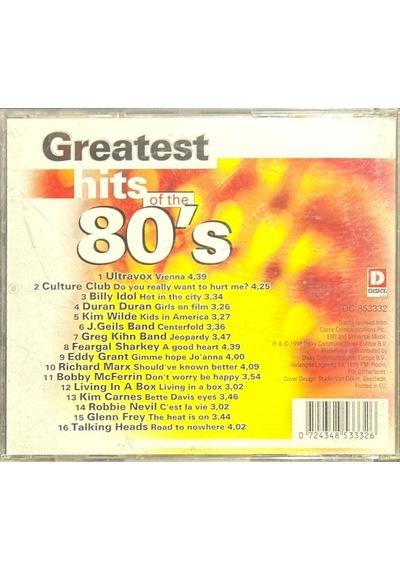 Plak Değildir Cd Dir Cd Greatest Hits Of The 80's Cd