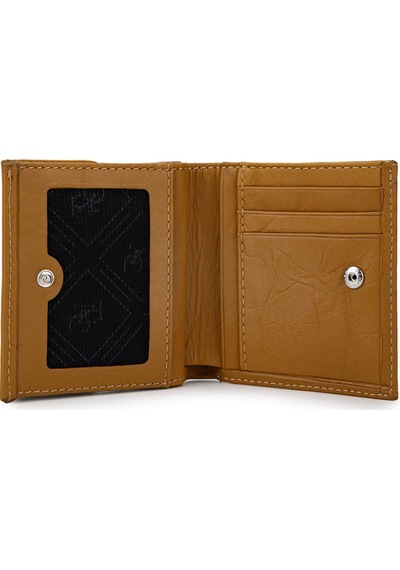 Tamer Tanca Unisex Hakiki Deri Hardal Cüzdan 688 1415 Czdn Y25 Hardal Hardal