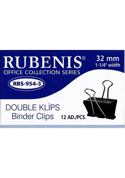 Rubenis Metal Double Klips 32 Mm 12 Adet