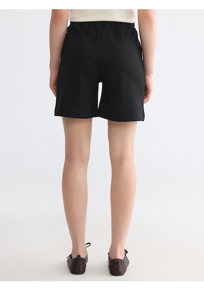 Lcw Comfort Siyah Beli Lastikli Soft Touch Kadın Şort