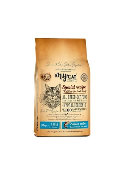 Mycat Az Tahıllı Skin Care Somon Balıklı Yetişkin Kedi Maması 10 KG