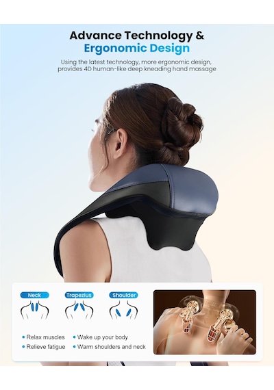 Comfıer Isıtmalı Shiatsu Boyun Masajı, Derin Doku Ağrısını Gidermek İçin Kablosuz Boyun Ve Omuz Masajı, Grafen Isıtma, 4d Yoğurma Sırt Masajı Yastığı, Şarj Edilebilir Comfıer Isıtmalı Shiatsu Boyun Masajı, Derin Doku Ağrısını Gidermek İçin Kablosuz Boyun Ve Omuz Masajı, Grafen Isıtma, 4d Yoğurma Sırt Masajı Yastığı, Şarj Edilebilir