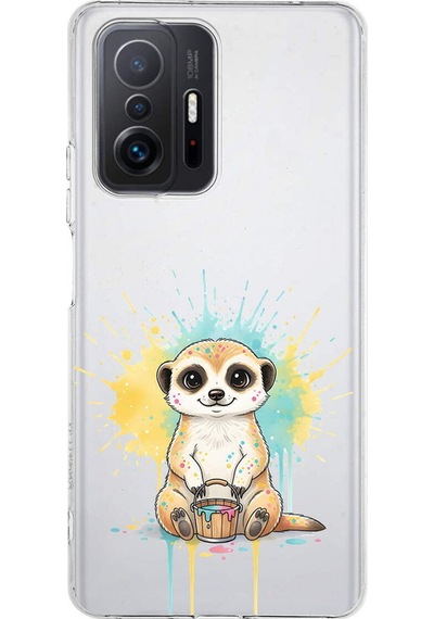 Xiaomi Mi 11t Pro İle Uyumlu Splash Mirket Tasarımlı Şeffaf Silikon Kılıf Şeffaf