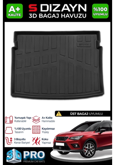 S-dizayn Seat Arona 3d Pro Bagaj Havuzu 2017 Üzeri A+ Kalite