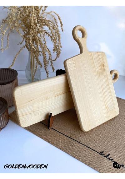 Doğal Ahşap Sunum Tabağı Set Ahşap Sunumluk Beyaz Çam Boy:46cm En:14cm Boy:36cm En:18,5cm