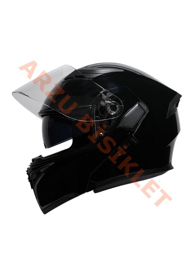 Kc - Çene Açılır Vizörlü Kask Kc902 Siyah Xl Parlak Siyah