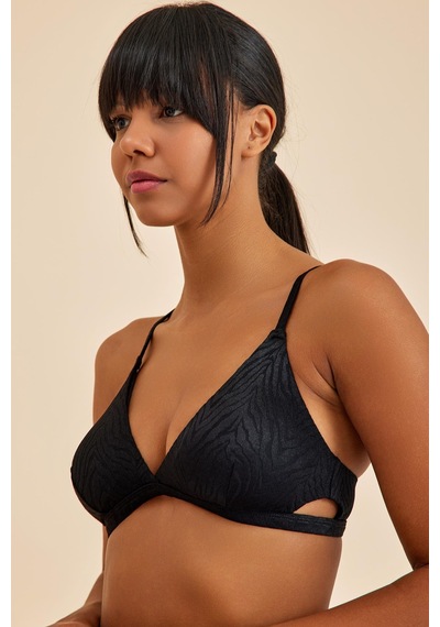 Amarelle Bali Siyah Dolgusuz Pedli Üçgen Bikini Üst Siyah