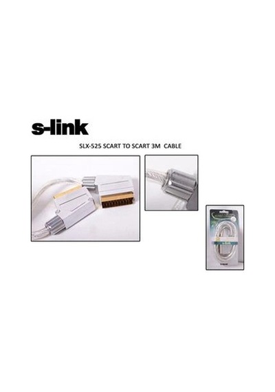 S-link Slx-525 Scart To Scart 3mt Gold Metal Kablo Kdo