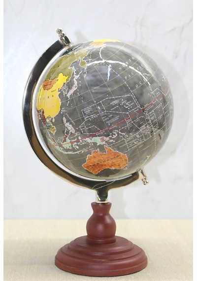 3 Adet Dekoratif Dünya Küre Sl319-b Masaüstü Ev Ofis Aksesuarı, Dekoratif Globe Tabletop, 35x23 Cm
