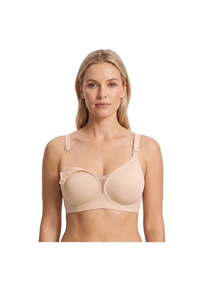Cottonill Seamless Bra - Nuvia Ten Lazer Kesim Klipsli Önden Açılabilir Rib Dokulu Dikişsiz Emzirme Sütyeni
