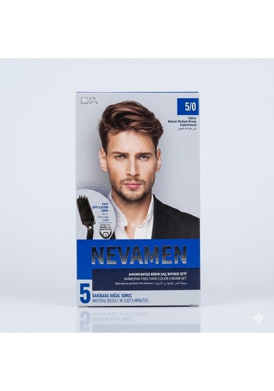5/0 Natural Medium Brown - Kahve Amonyaksız Krem Saç Boyası Seti
