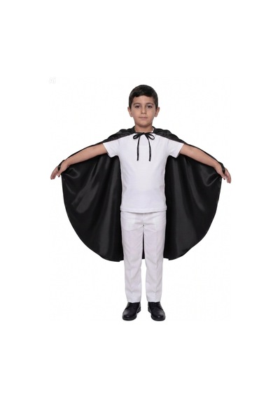 Oval Kesim Çocuk Gösteri Pelerini Siyah
