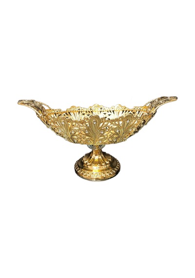 LKM-422 Gold Kristal Taşlı Ayaklı Çikolatalık Gondol