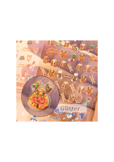 No:15 - 3d Tasarım Yapışkan Tırnak Sticker Tırnak Dövmesi Nail Art