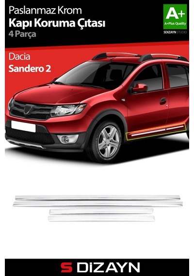 S-Dizayn Dacia Sandero 2 Stepway Kapı Koruma Çıtası Krom 2013-202