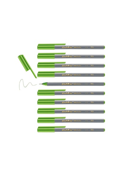 Edding 55 Fineliner - Açık Yeşil - 10 Kalem - 0,3 Mm Uç