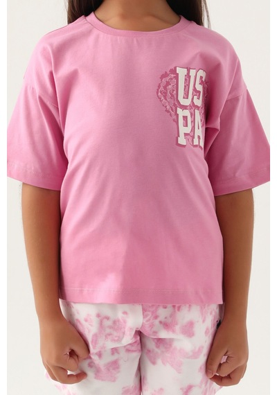 U.s. Polo Assn Kız Çocuk Mor Şort Takım Mor
