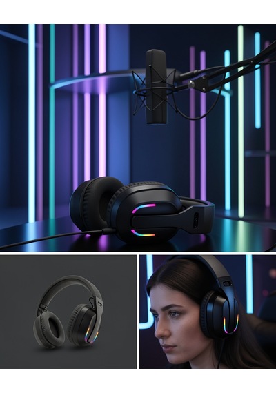 Kablosuz Oyuncu Kulaklığı Rgb Işıklı Uczzzpgb500bluetoothoyuncukulaklığı-2