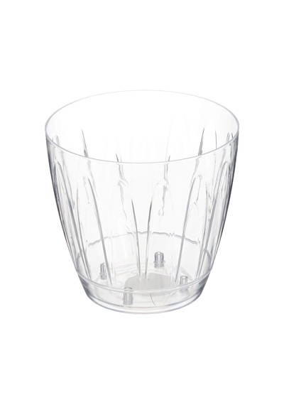 Or03 Şeffaf Orkide Saksısı Tabaklı 18cm, 3 Litre Şeffaf