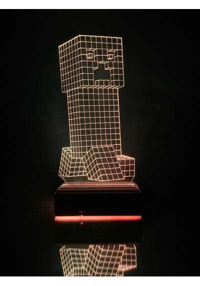 Çocuklara Özel 3D Minecraft Led Masaüstü Ve Gece Lambası