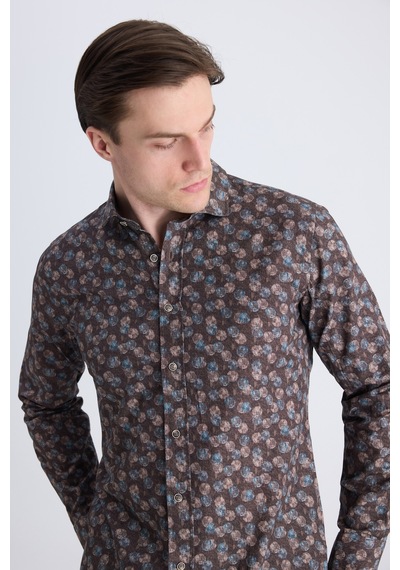 D'S Damat Ds Damat Slim Fit Kahverengi Baskılı %100 Pamuklu Gömlek 3hc0221213271 Çok Renkli D'S Damat Ds Damat Slim Fit Kahverengi Baskılı %100 Pamuklu Gömlek 3hc0221213271 Çok Renkli