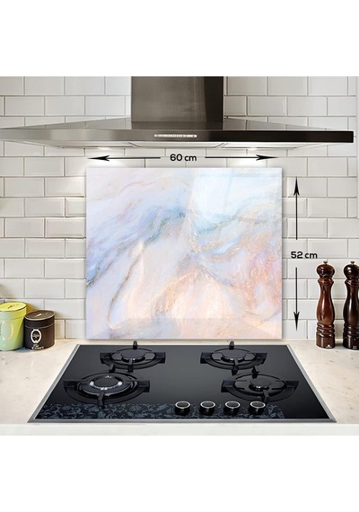 Decorıta Supreme Mermer Görünümlü / Cam Ocak Arkası Koruyucu 52cm X 60cm