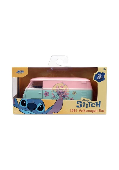 Jada Disney Stitch Angel Desenli 1961 Volkswagen Bus Metal Model Araç 1:32 9336358314r00