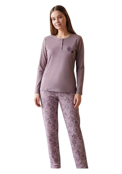 Over Sleep By Poleren Over Sleep 3409 Kadın Kışlık Süprem Pijama Takımı Lila